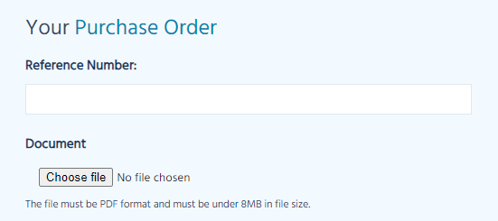 Image from checkout of purchase order field