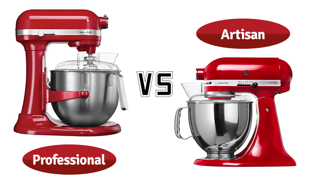 evigt Sammenbrud ~ side KitchenAid Artisan Food Mixer vs Professional Range