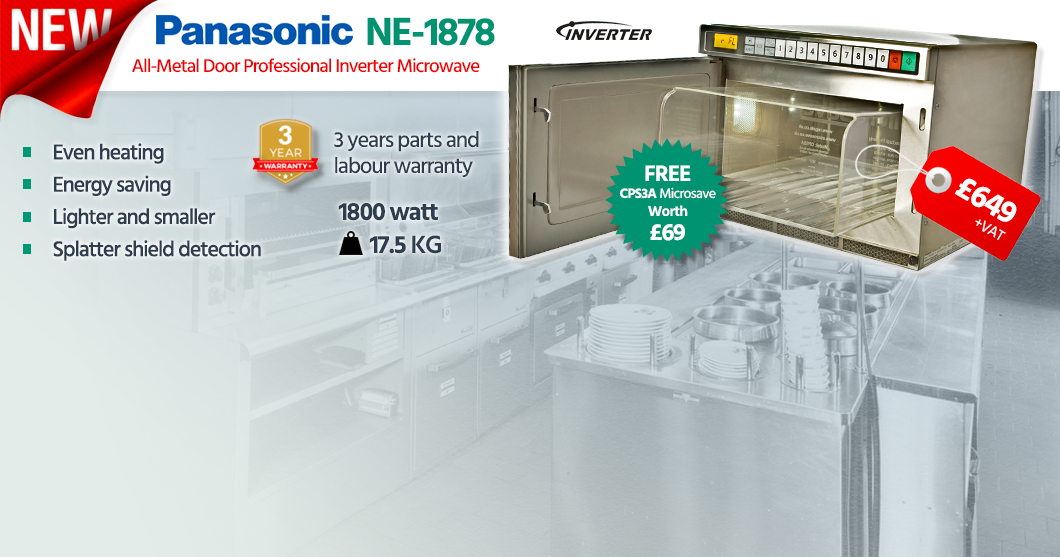 Panasonic NE-1878 1800 watt Solid Door Commercial microwave Inverter Pre-order