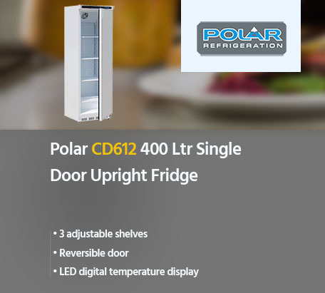 Polar CD612 400 Ltr Single Door Upright Fridge