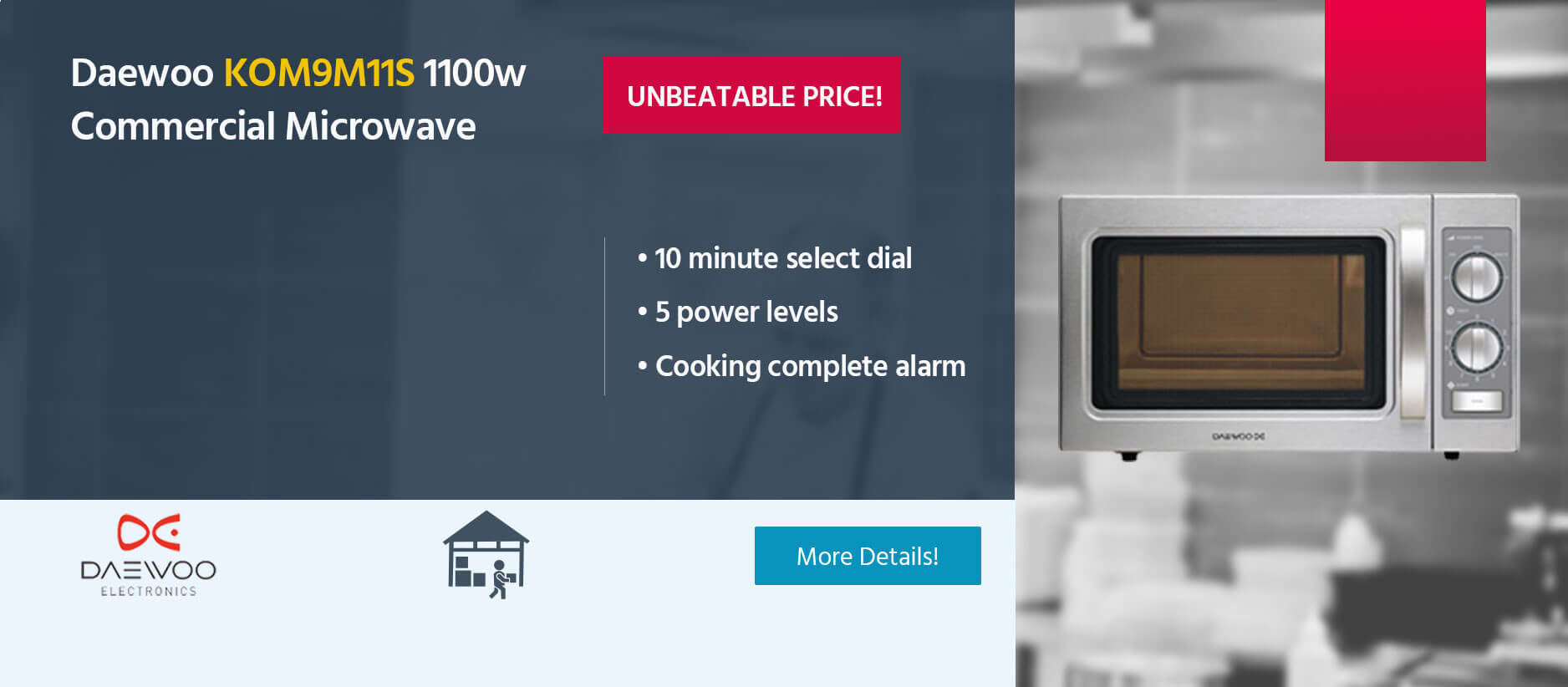 Daewoo KOM9M11S 1100w Commercial Microwave