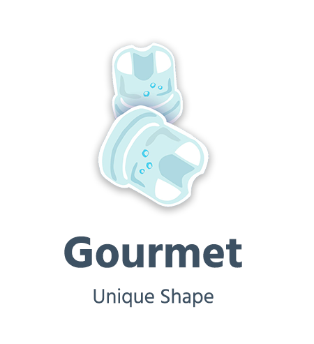This item produces Gourmet ice cubes