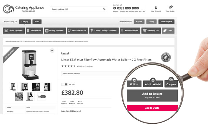 Where to find the Add to Quote button