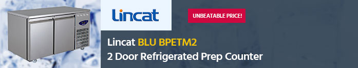 Lincat Blu BPETM2 2 Door Stainless Steel Refrigerated Prep Counter