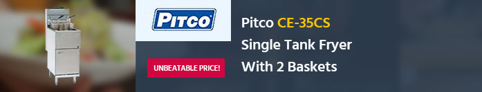 Pitco CE-35CS Single Tank Fryer With 2 Baskets