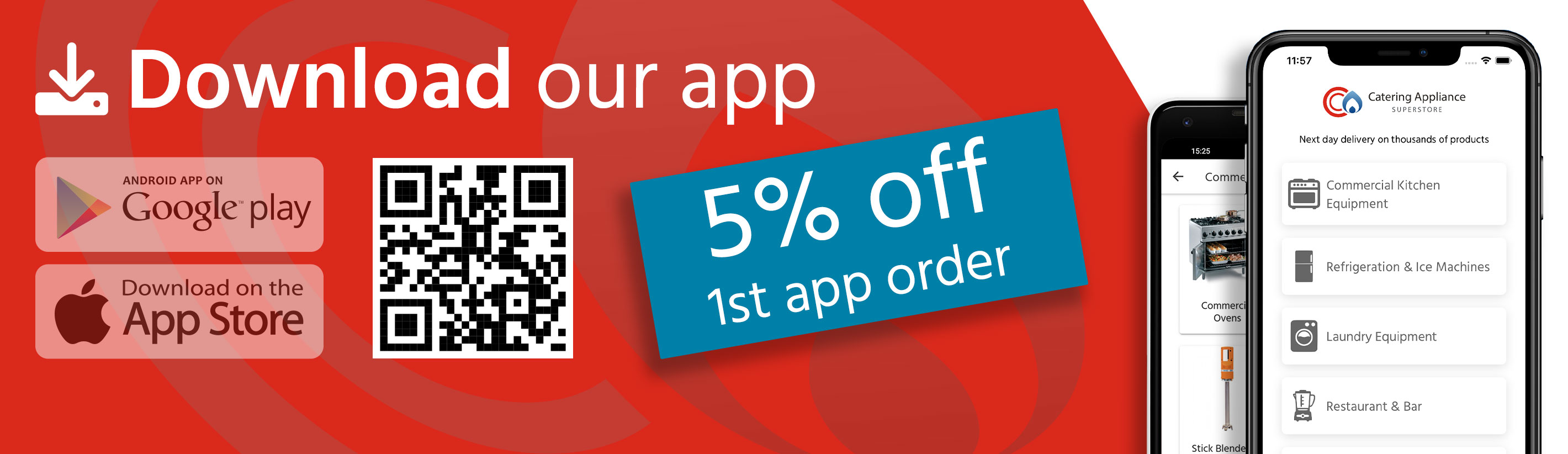 Download the app and get 5% off your first app order