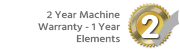 Manufacturers 2 Years machine and 1 year element warranty - 2 Years Parts Only For NON UK Mainland (including some areas of the Scottish Highlands) Postcodes