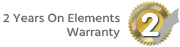 Manufacturers 2 Years on elements Warranty