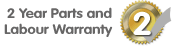 Manufacturers 2 Years Parts and Labour Warranty - Manufacturers 2 Years Parts Only For NON UK Mainland (including some areas of the Scottish Highlands) 