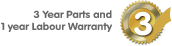 Manufacturers 3 Years Parts and 1 Years Labour Warranty - 3 Years Parts Only For NON UK Mainland (including some areas of the Scottish Highlands) Postcodes