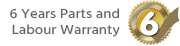 Manufacturers 6 Years Parts and Labour Warranty - 6 Years Parts Only For NON UK Mainland (including some areas of the Scottish Highlands) Postcodes